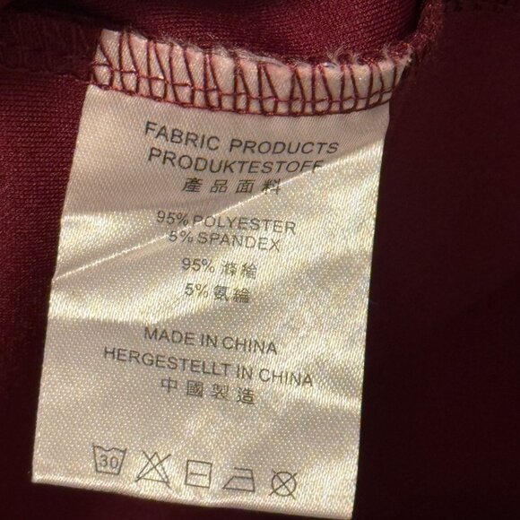 Musol Burgundy Dress With 3/4 Sleeves & Back Zipper Size M Polyester/Spandex Ble - Picture 4 of 12